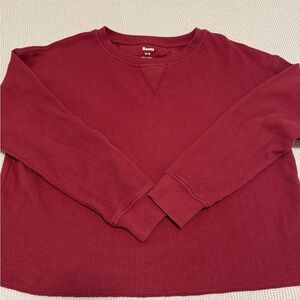 Roots Women’s Burgundy Cropped Waffle Knit Sweater​​